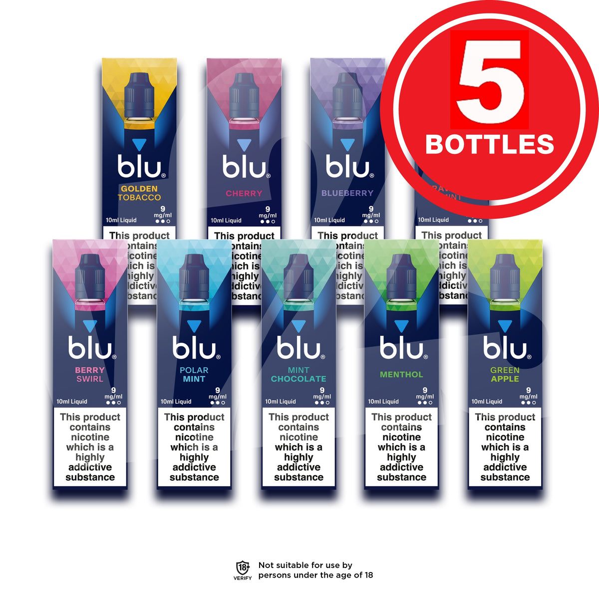 Blu Pro E-Liquid x 5 Bottles vape2stop Blu Pro E-Liquid x 5 Bottles vape2stop